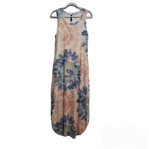 Yahada Floral Watercolor Maxi Tank Dress
